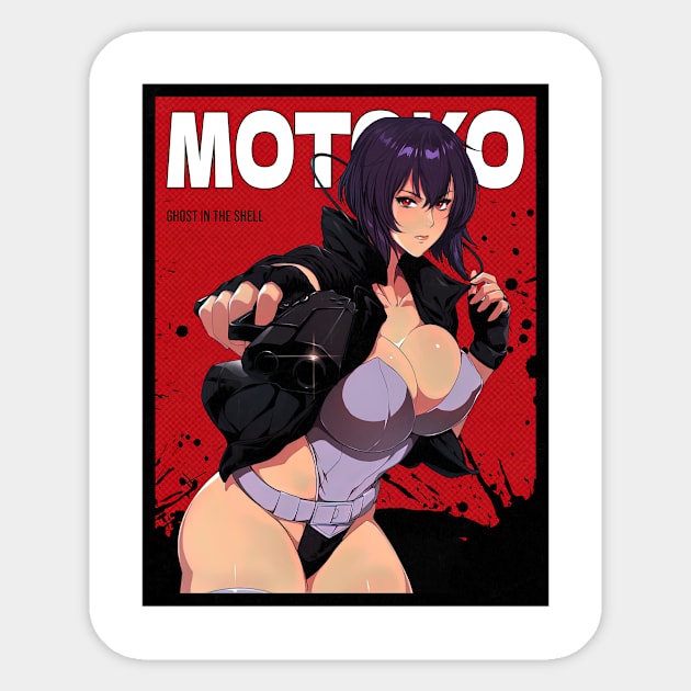 Major Motoko Kusanagi Ghost In The Shell Red Comic Sticker by beataamberd7